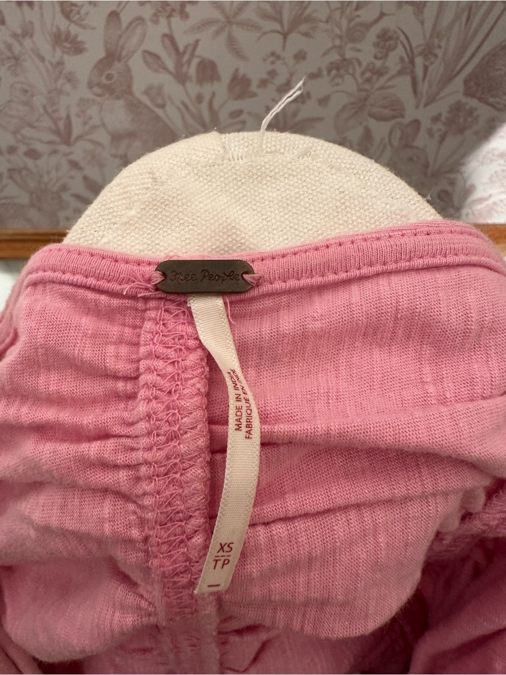Free People Ruched Pink Spaghetti Strap Crop Top - Picture 7 of 7